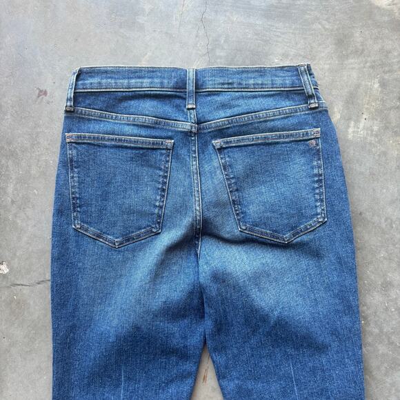 Madewell Mid-Rise Kick Out Jeans Women's 27 Blue Flare Stretch Denim Pants - Picture 11 of 13